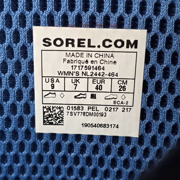 NWOT SOREL Joan Rain Ankle Wedge Boot Navy Blue Rubber Waterproof Women's Size 9 - Picture 7 of 16